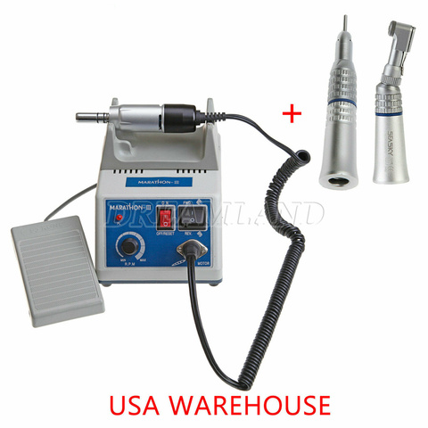 Dental Lab E-TYPE micromotor polish hand piece with contra angle & straight handpiece SEAYANG MARATHON 3 + Electric Motor ► Photo 1/6