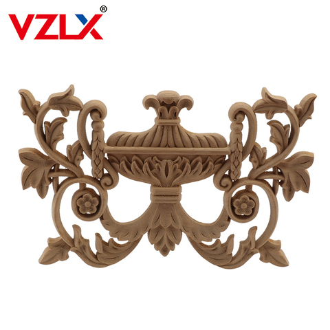 Wall Wood Carved  Applique Wood Molding Decoration Frame Corner Onlay Unpainted Furniture Home Door Decor Decoration Accessories ► Photo 1/6