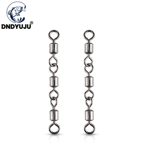 DNDYUJU (10-20PCS)(Size2-10)Three Joint Fishing Connector Rolling Swivels Fishing Tackle Fishing Hook Solid Rings Connector ► Photo 1/6