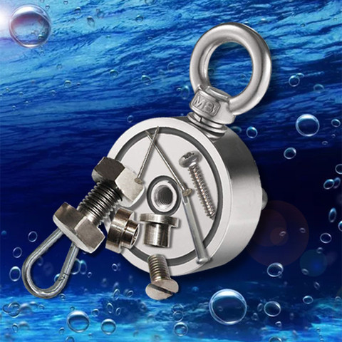 Neodymium Magnet Double side Strong Salvage Fishing magnet 150KGx2 face search magnet holder magnetic stell cup holder ► Photo 1/6