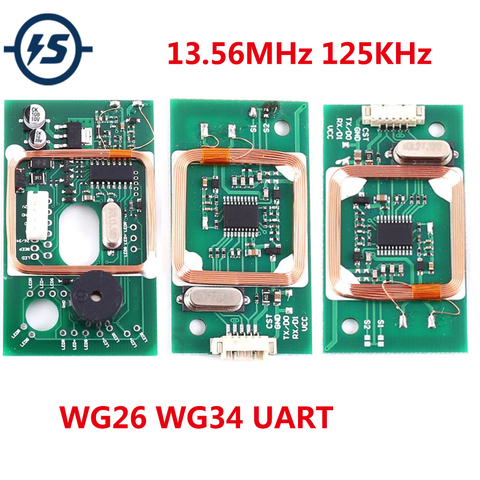 RFID Wireless Reader Module 13.56MHz 125KHz Dual Frequency Wiegand WG26 WG34/UART ID IC Card Reader 5V 12V ► Photo 1/6