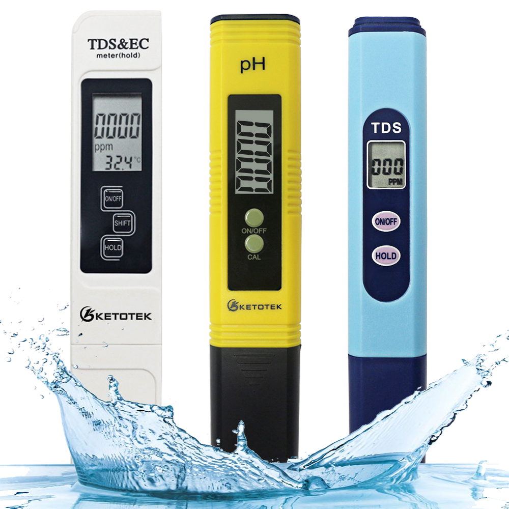 Digital pH and Conductivity EC Meter Water Quality Tester with Temperature Measure for Aquarium Laboratory Test Hydroponics Water Testing Tool