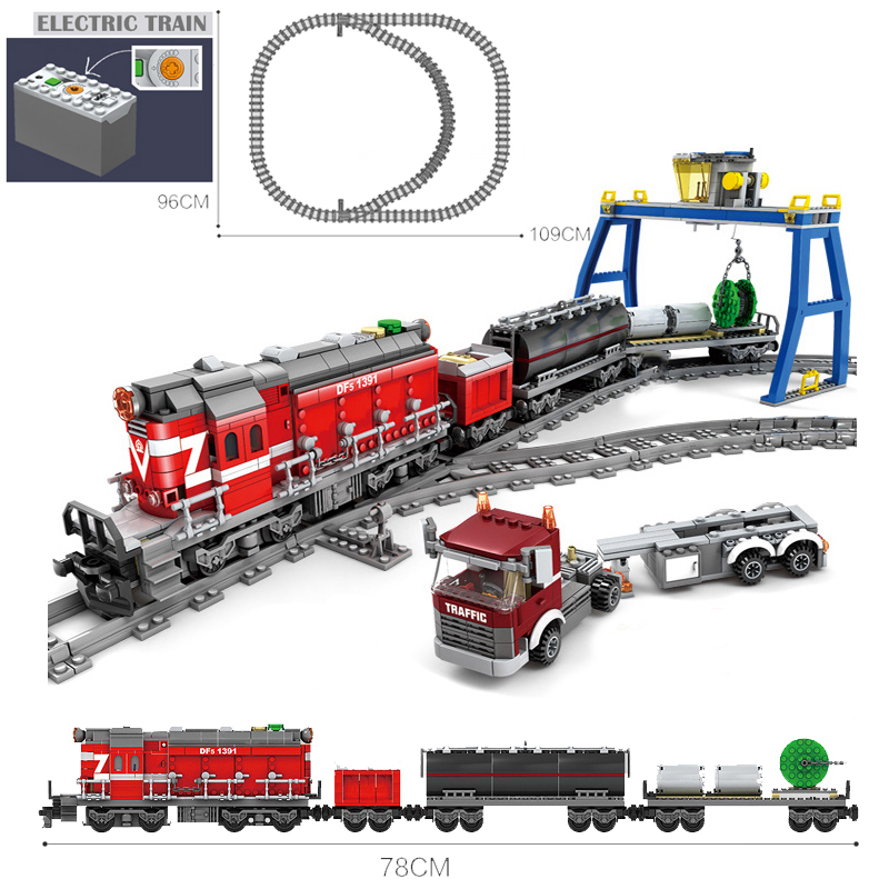 GBL Diesel Transport Trains Compatible with Other Brands Building Bricks Set 