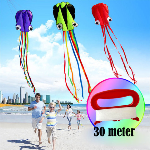 3D 4M Large Octopus Kite with Handle Line Children Outdoor Summer Game Professional Stunt Software Power Beach Kite Kids Toy ► Photo 1/6