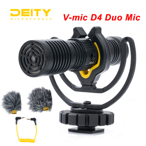 Aputure Deity V-Mic D4 Duo Microphone Mini Portable Voice Recorder Dual Cardioid Interview Mic for Vlog Pocket Cam DSLR Camera ► Photo 1/6