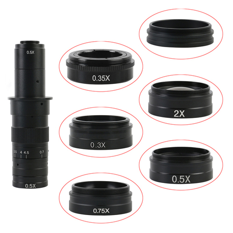 0.3X 0.35X 0.5X 0.75X 2X 1X Barlow Lens 42mm Mounting Thread Microscopio Camera Objective Lens For 10A 120X/180X/300X Lens ► Photo 1/6
