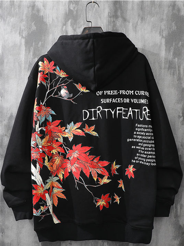 Autumn and winter hooded male trend Chinese style national tide maple leaf printing hoodies loose wild Harajuku couple hoodie ► Photo 1/6