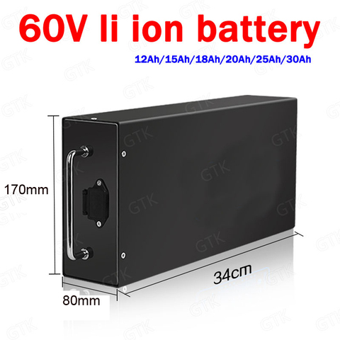 GTK 60V 20Ah 25Ah 30Ah 12Ah 15Ah 18Ah Lithium ion battery li ion chargeable battery for harley citycoco scooter bicycle +charger ► Photo 1/4