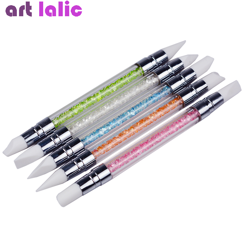 Dotting Tools Silicone Head Flower Carving 3D Effect Nail Art Brush Pen  Drawing