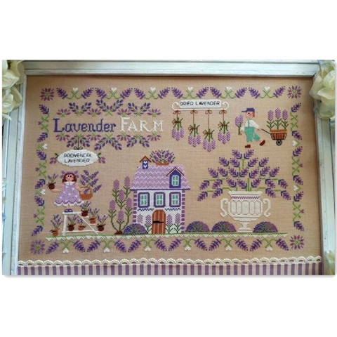 Lavender farm cross stitch kit flower design cotton silk thread 18ct 14ct 11ct linen flaxen canvas embroidery DIY needlework ► Photo 1/4