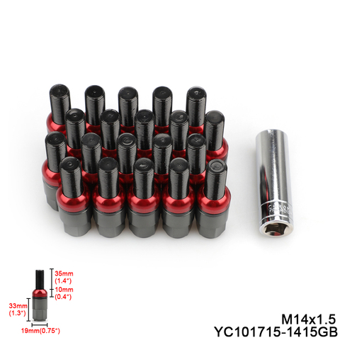 20pcs Steel Ball Seat Lug Nuts Wheel Bolts Extender shank length 35MM m14x1.5 Auto Accessory For Audi Benz Porsche Volkswagen ► Photo 1/6