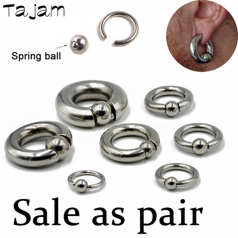 1 Pair Stainless Steel Captive Hoop Rings BCR Tragus Ear Piercing Nose Closure Nipple Bar Lip Body Piercing Jewelry 16G-00G ► Photo 1/6