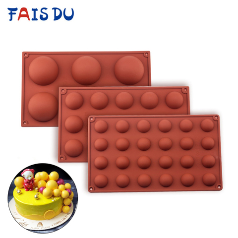 Ball Sphere Silicone Mold For Cake Pastry Baking Chocolate Candy Fondant Bakeware Round Shape Dessert Mould DIY Decorating ► Photo 1/6