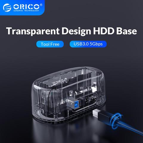 ORICO 3.5 Transparent HDD Enclosure USB 3.0 5Gbps to SATA3.0 HDD Docking Station UASP 8TB Drives for Notebook Desktop PC ► Photo 1/6