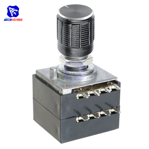 Rotary Potentiometer 100K LOG ALPS RH2702 Audio Volume Control Pot Stereo W Loudness L with Potentiometer Knob Dia. 6mm Shaft ► Photo 1/6