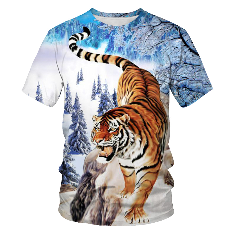 3d Print Shirt Men Tiger, 3d Fashion Tiger Shirt