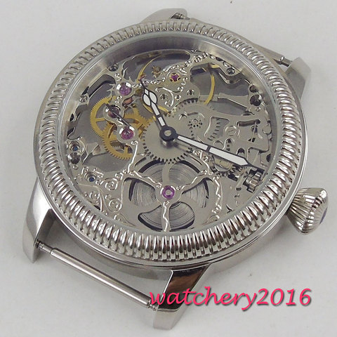 17 Jewels Full Skeleton 6497 Hand Winding movement add one Watch Case + Watch Hands ► Photo 1/1