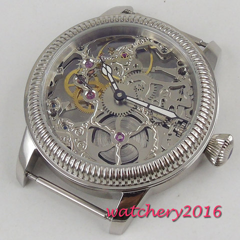 17 Jewels Full Skeleton 6497 Hand Winding movement add one Watch Case + Watch Hands ► Photo 1/1