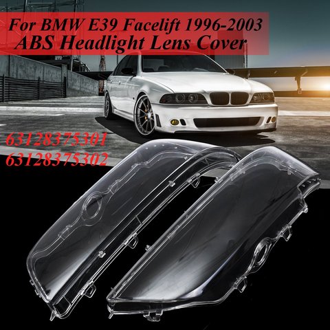 2Pcs 4-Door Left Right Headlight Lens Headlamp Lens Cover for BMW E39 facelift 1996 1997 1998 1999-2003 63128375301 63128375302 ► Photo 1/6