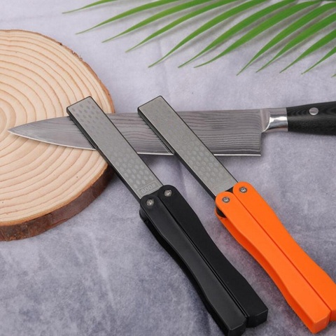 Black orange portable tool Knife sharpener Whetstone Grinder sharpening tool Stones 400# 600# double side ► Photo 1/4