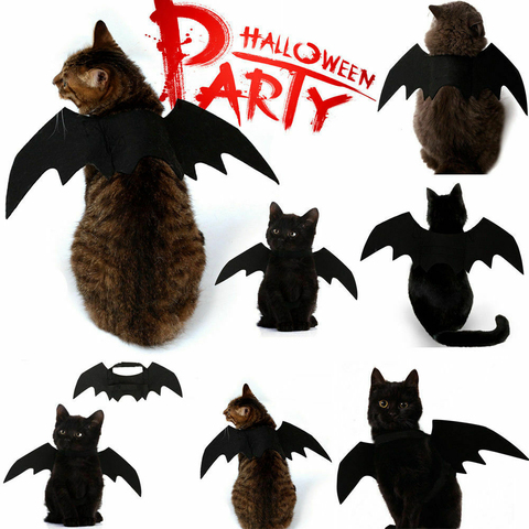 2022 New Halloween Pet Dog Costumes Clothing Black Bat Wings Pet Gift Dress Vampire Black Cute Fancy Halloween Pet Costumes ► Photo 1/6
