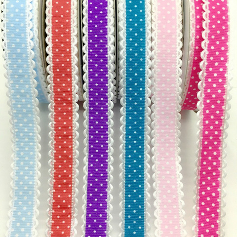 5Y 2cm 10 Colors Dots Print Embossed Ribbon UR170 For Handmade Craft Easter Marriage Christmas Party Deco Gift Floral Packing ► Photo 1/6