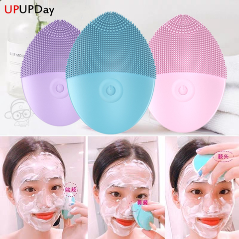 Silicone Electric Facial Cleansing Brush Vibration Face Cleaner Deep Cleaning Pores Face Skin Care Tools Massager Rejuvenation ► Photo 1/6