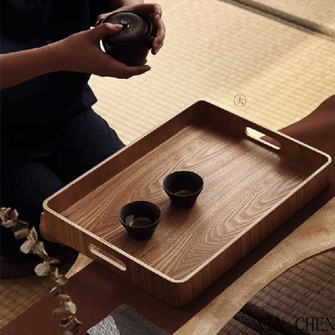 Bread Tray Storage Organizer Wooden Round/Oval/rectangular Serving Tray Wood Tea Plate Food Dish Platter Plate Dinner Fruit Cake ► Photo 1/6