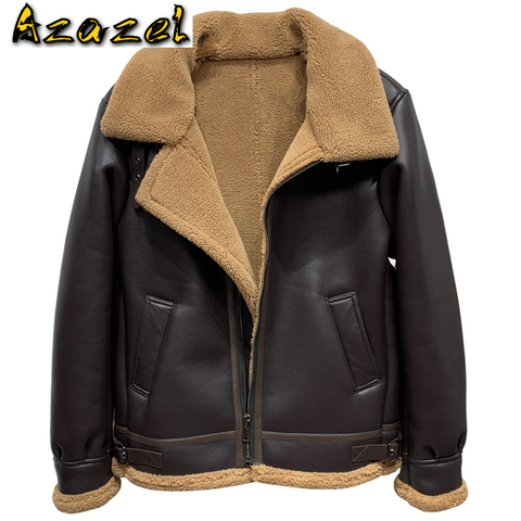 Vintage Fashion Man's Lamb Fur Jacket Overcoat 5XL Oversized Winter Shearling Coats Outwear Jackets Mens Clothes European Style ► Photo 1/6