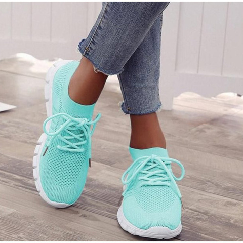 Sneakers Women Slip On Mesh Light Breathable Running Shoes Woman Walking Platform Comfortable Female 2022 New Summer Hot ► Photo 1/6