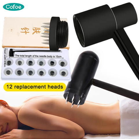 Cofoe 12 in1 Seven Star Blossom Acupuncture Dermal Hammer Needle Therapy Tool 12 replacement heads single head ► Photo 1/6