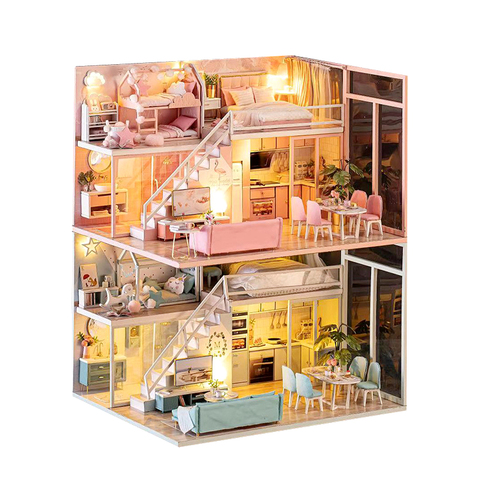 DIY Doll House Wooden Doll Houses Miniature Surprise Dollhouse Furniture Kit With LED Toys For Children Birthday Christmas Gift ► Photo 1/6