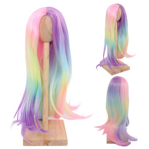 1/3 1/4 Bjd doll wig High Temperature Fashion Long rainbow  Straight and curly Bjd Wigs SD For BJD Doll ► Photo 1/6