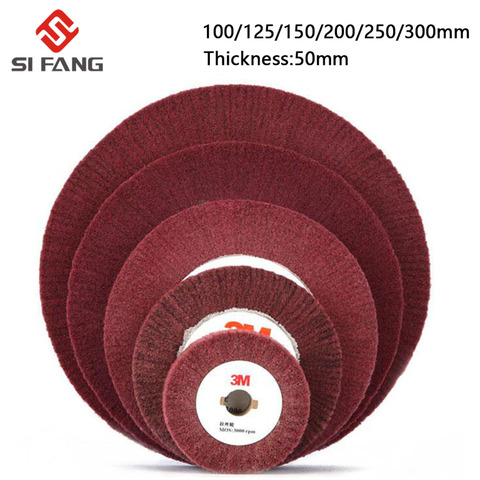 4''/5''/6''/7''/8''/10''/12'' Non-woven Scouring Pad Grinding Wheel Red Flap Mop Polishing Wheel Disc 20mm Bore thickness 50mm ► Photo 1/6