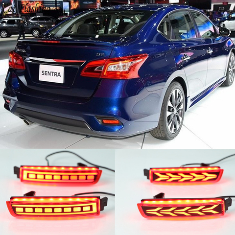 Car flashing 2Pcs Car LED Rear Fog Lamp Brake Light Rear Bumper Lamp For Nissan Sentra Sylphy 2012 2013 2014 2015 2016 2017 2022 ► Photo 1/6