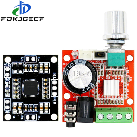 12V Mini Hi-Fi PAM8610 Audio Stereo Amplifier Board 2X10W Dual Channel D Class(High efficiency) Adjust the volume ► Photo 1/6