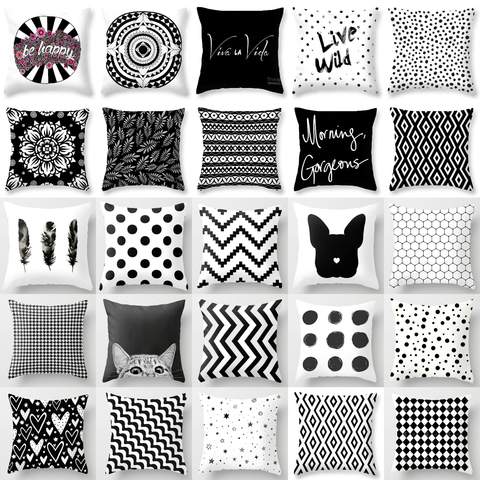 Brand New Simple Black White Geometry Cushion Case Hot Modern Nordic Decorative Pillows Case Livingroom Sofa Couch Throw Pillows ► Photo 1/6