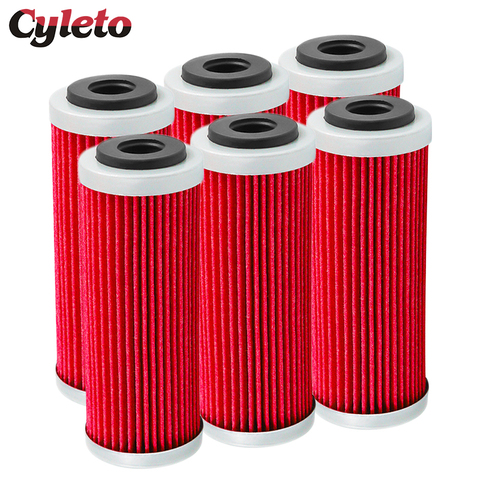 4/6pcs Cyleto Motorcycle Oil Filter for KTM SX SXF SXS EXC EXC-F EXC-R XCF XCF-W XCW SMR 250 350 400 450 505 530 2007-2016 ► Photo 1/6