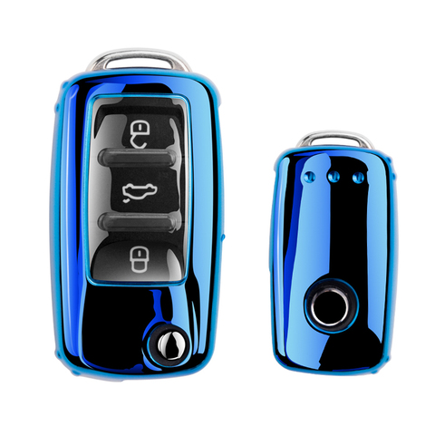 New Soft TPU car key case Full cover For VW Volkswagen Polo Golf Passat Beetle Caddy T5 Up Eos Tiguan Skoda A5 SEAT Leon Altea ► Photo 1/6
