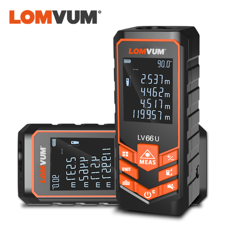 LOMVUM 66U Laser Rangefinder Digital Laser Tape Leveling Device 40M 80M 120M Ruler Instrument Build Measure Device Trena Laser ► Photo 1/6