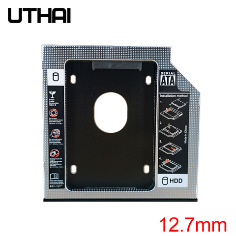UTHAI T01 CD-ROM Drive to SSD Hard Disk Bracket Laptop Internal Enclosure 2.5 inch SATA I II III HDD Drive 12.7mm SATA3 Adapter ► Photo 1/5