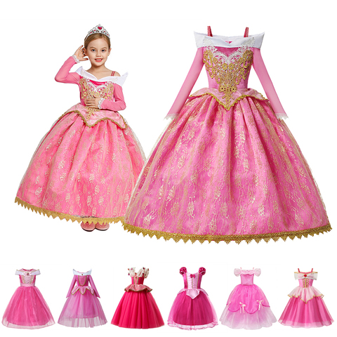 Children Clothing Girls Princess Party Costumes Dresses Kids Wedding Flower Girl Prom Gown Sleeping Beauty Role Playing Frocks ► Photo 1/6