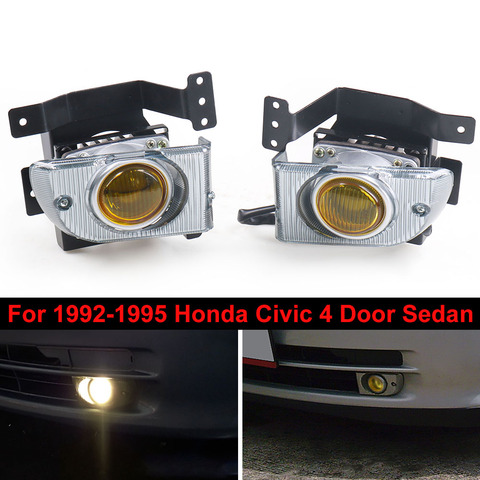 Fog Lights Fog Lamps For 1992-1995 Honda Civic 4D Sedan Driving  Driving Lamp Switch Kit ► Photo 1/6