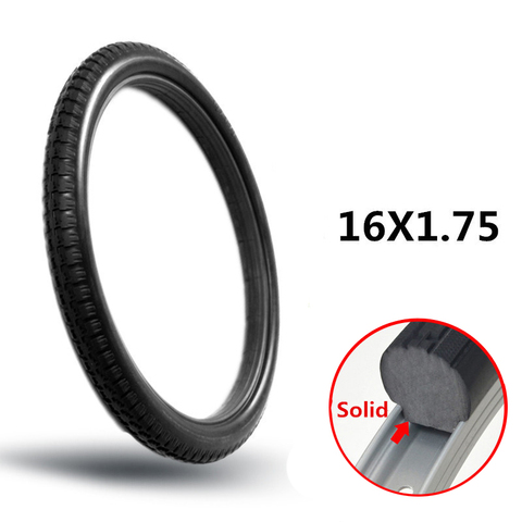 16 Inch 16*1.75 Bicycle Solid Tires Bicycle Bike Tires 16x1.75 Rubber Black Tires Cycling Tyre ► Photo 1/6