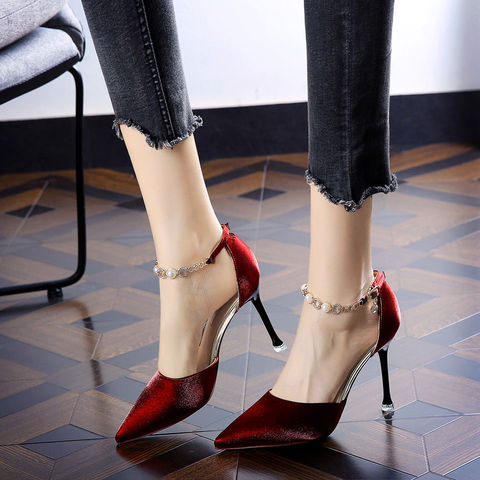 Cresfimix women fashion spring & summer black buckle strap high heel shoes lady sweet pointed toe brown high heel shoes a2894 ► Photo 1/6