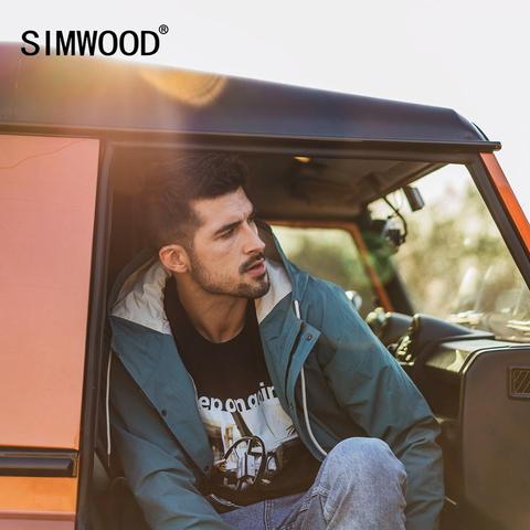 SIMWOOD 2022 Autumn shell hooded field Jacket men casual cargo solid color windbreaker plus size Lover's clothes SJ170225 ► Photo 1/6