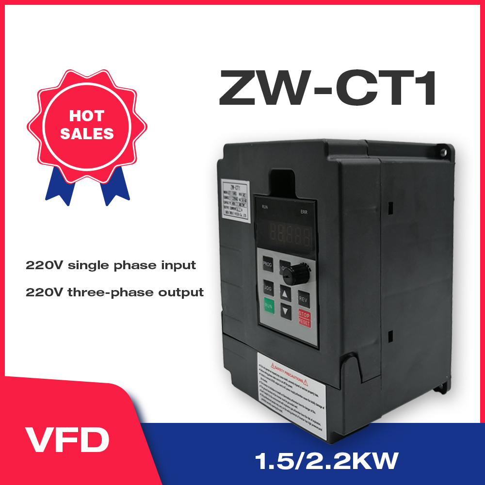 Single to 3 Phase Motor Drive VFD Frequency Speed Controller AC220V 2.2KW Hot 