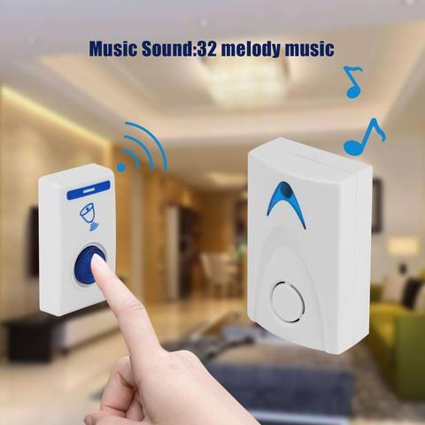 Wireless Doorbell Welcome Bell Home Chime Door bell Alarm 32 Songs Smart Door Bell External Wireless Doorbell Remote Control ► Photo 1/6