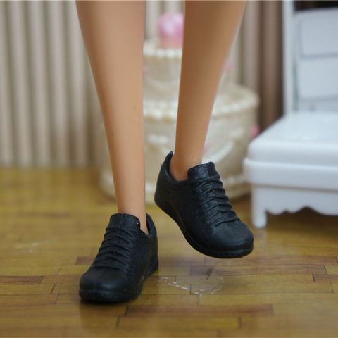 Original 1 pair flat shoes for Barbie Doll 1/6 bjd accessories bonecas lalki zapatos sandal heels bay toys black white red blue ► Photo 1/6