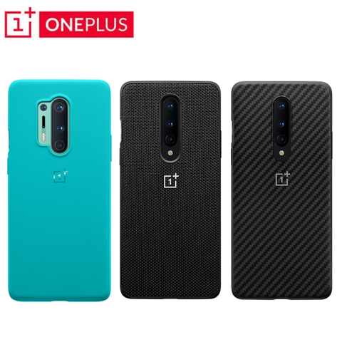 Original Official OnePlus 8 / 8 Pro Protective Case Karbon Carbon Sandstone Nylon Bumper Case Back Cover Shell ► Photo 1/4